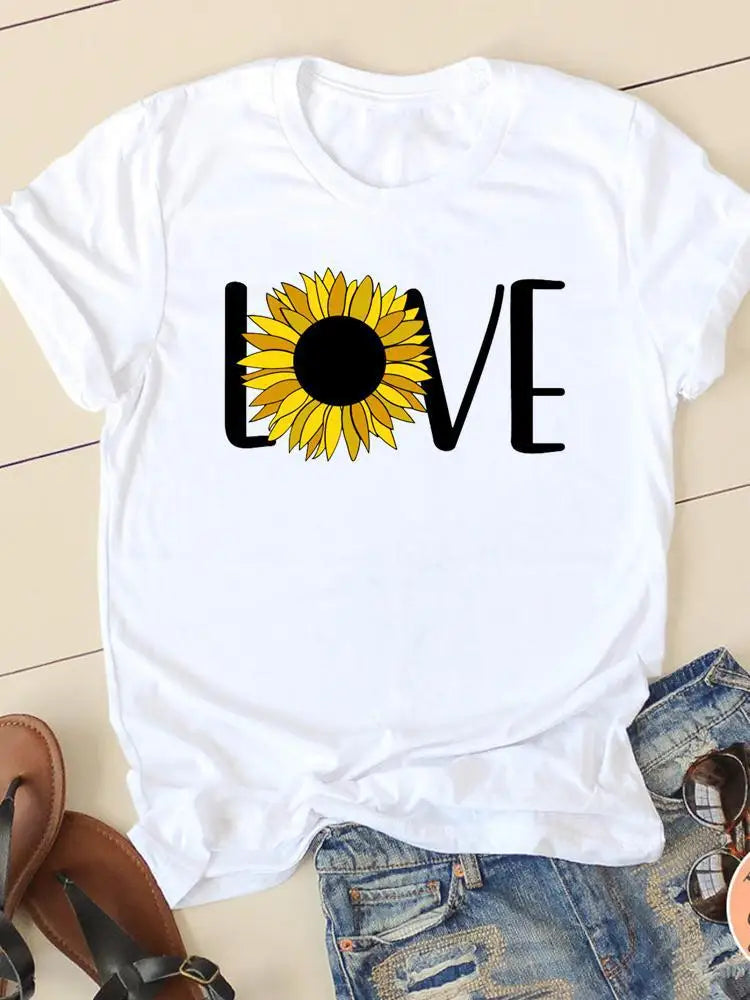 Casual Women's Fashion Women's Short Sleeve Summer Cartoon Fashion Clothing Harajuku  Tops  Graphic T Shirts Aesthetic Polyester