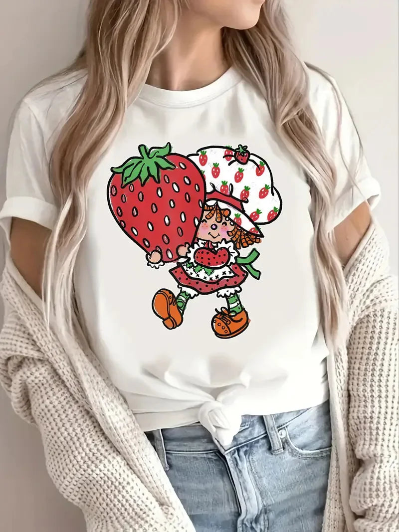 The New Hot Selling Fashion Casual Naughty Girl Printed Women's Short-sleeved Top Women Clothes  Graphic T Shirts Polyester