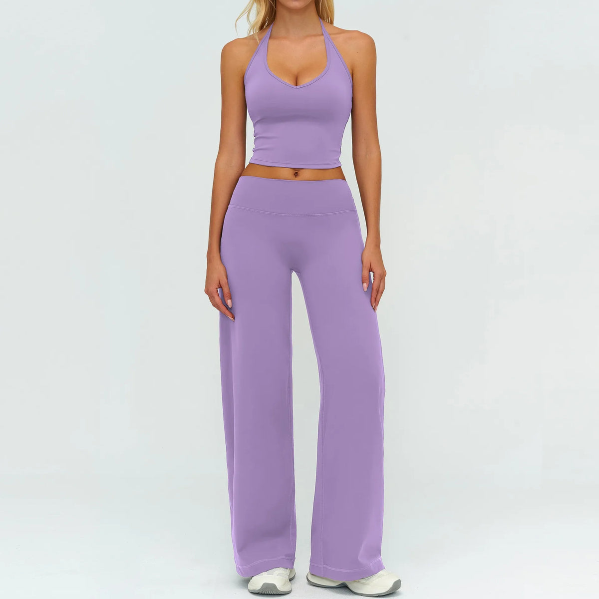 Women's Fitness Set Gym Tracksuit Breathable Sports Bra Flared Trousers Suit Workout Clothing Sportswear Female Athletic Wear