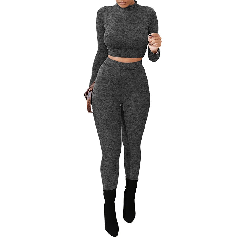 Winter Autumn Women's Yoga Set Gym Workout Fitness Set