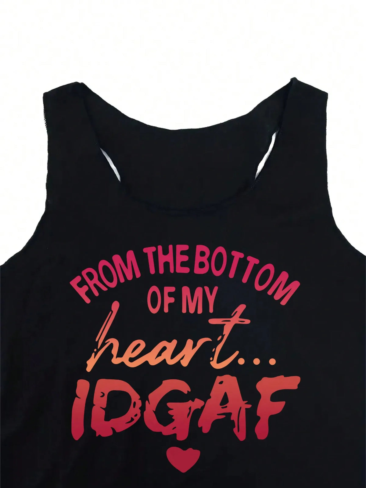 2026 Women's Summer New Casual Slogan Printed Solid Color Tank Top, Suitable for Daily Travel, Comfortable to Wear