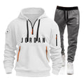 Autumn and winter men's sweatshirt set, fashionable and casual set, windproof thickened men's sportswear and pants 2-piece set