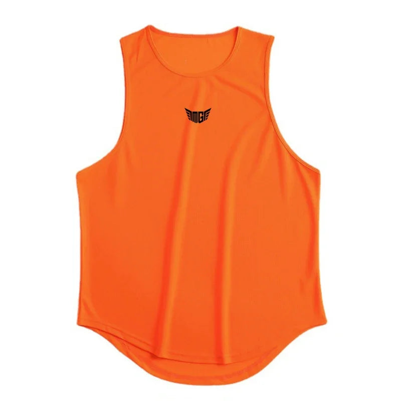 Mens Gym Clothing Fitness Bodybuilding Mesh Tank Tops Stringer Singlet Vest Clothes Sleeveless Shirts Muscle Summer Undershirt