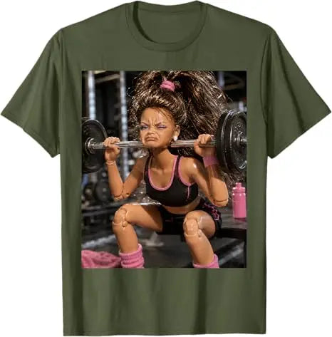 Disgusting Gym Girl Funny Workout Meme Humor Fitness T-Shirt Y2k Leg Day Struggle Girl Weightlifting Face Studio Graphic Apparel