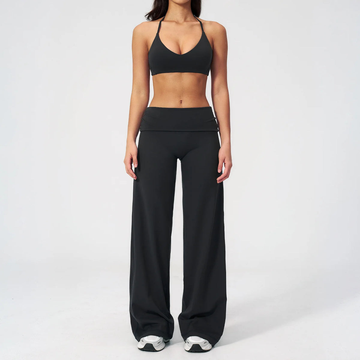 Women's Fitness Set Gym Tracksuit Breathable Sports Bra Flared Trousers Suit Workout Clothing Sportswear Female Athletic Wear