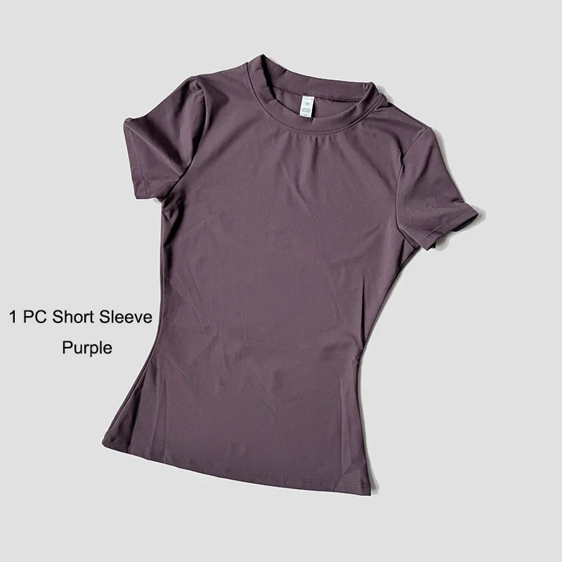 Yoga Suit Sports Set Women Quick-Drying Gym Set Tracksuit Running Workout Short Sleeve Leggings Sports Yoga Clothing