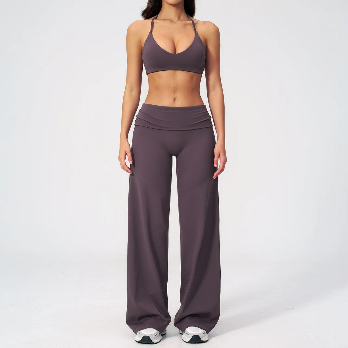 Women's Fitness Set Gym Tracksuit Breathable Sports Bra Flared Trousers Suit Workout Clothing Sportswear Female Athletic Wear