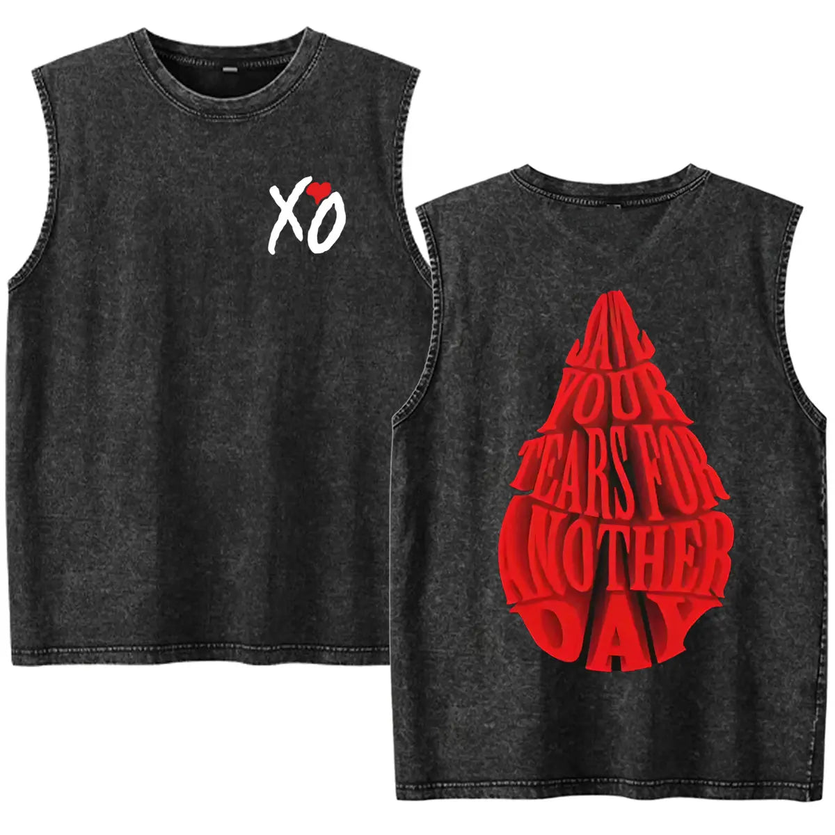 Rapper The Weeknd 2026 After Hours Til Dawn with Playboi Carti Tour Vintage Washed Tank Top Men Summer Oversized Fans Music Vest