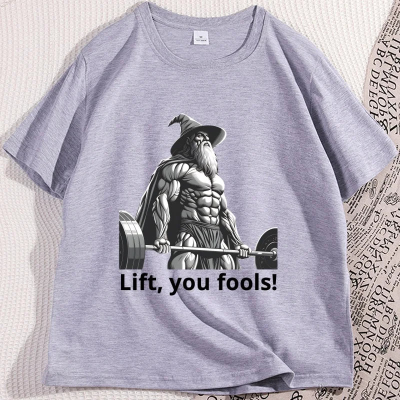 Funny Gym Meme T Shirt Men Workout T-shirt Cotton Short Sleeve Printed Graphic Tees Streetwear Clothing Men's Clothes