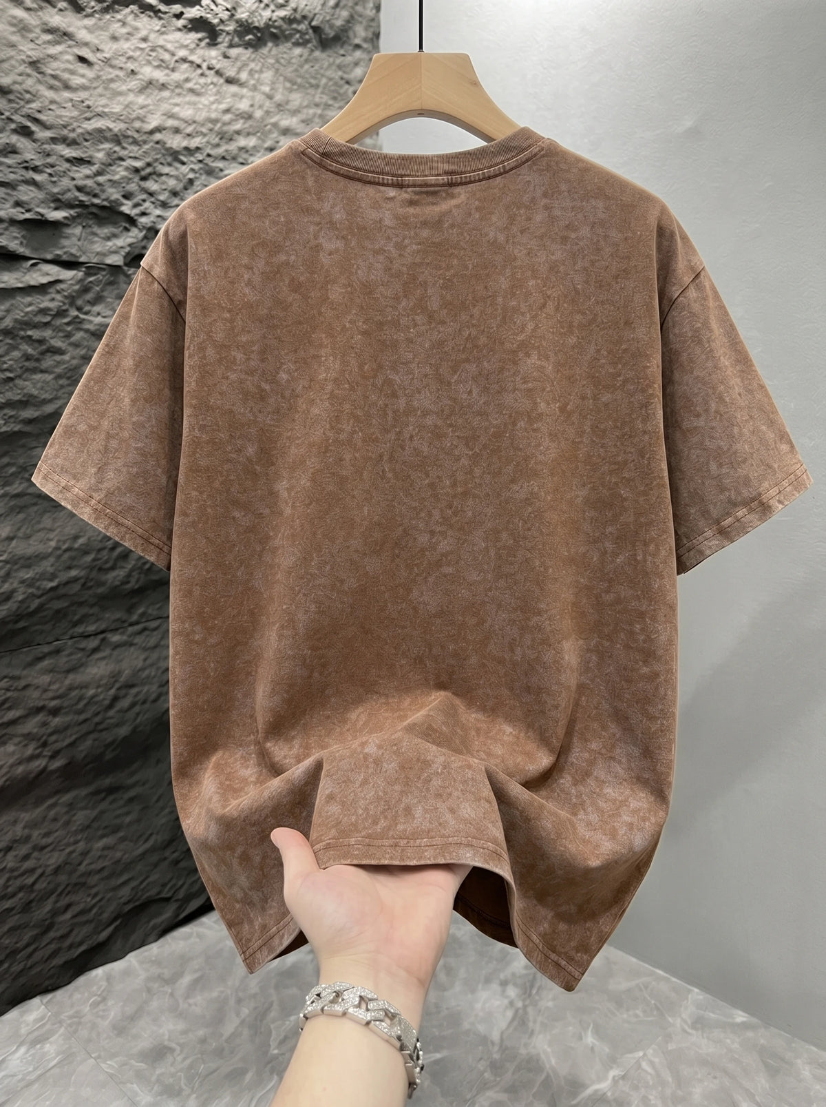 Men Vintage Acid Washed T-shirt Solid Color Mineral Wash Blank Graphic Tee Oversized Loose Short Sleeve Unisex Hip Hop Streetwear Tops