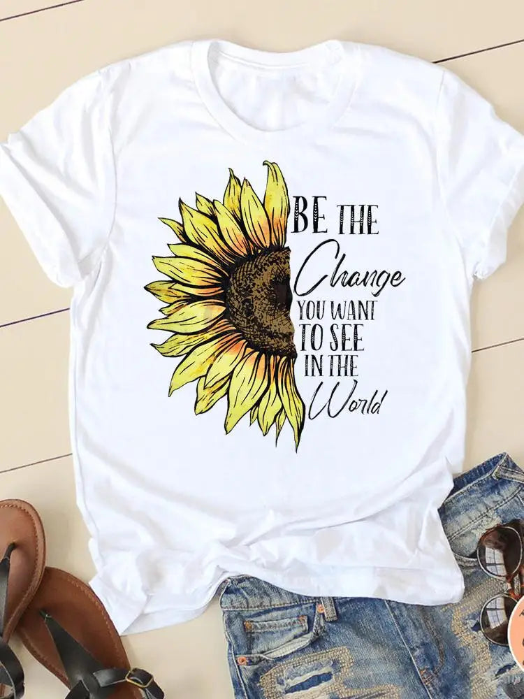 Casual Women's Fashion Women's Short Sleeve Summer Cartoon Fashion Clothing Harajuku  Tops  Graphic T Shirts Aesthetic Polyester