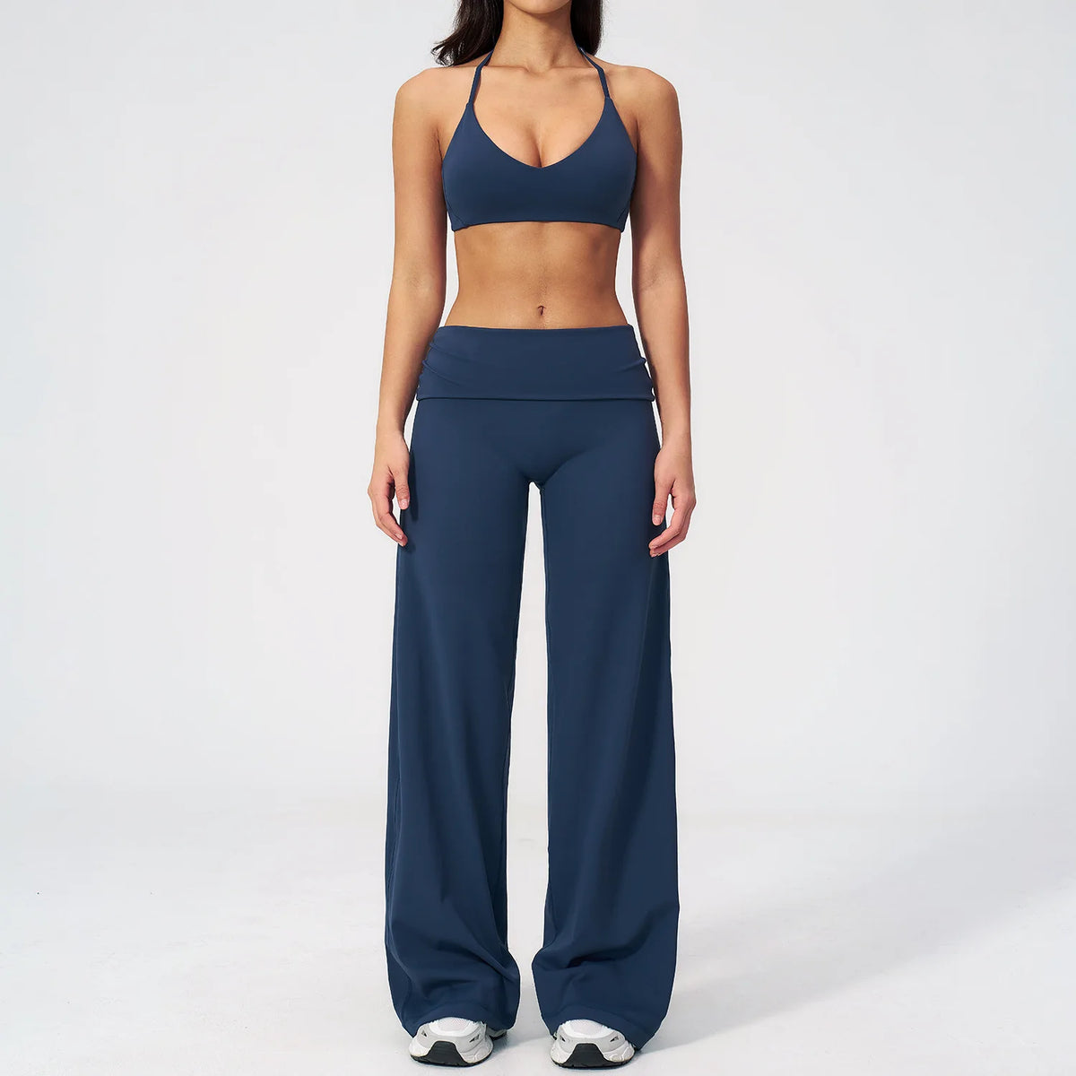 Women's Fitness Set Gym Tracksuit Breathable Sports Bra Flared Trousers Suit Workout Clothing Sportswear Female Athletic Wear