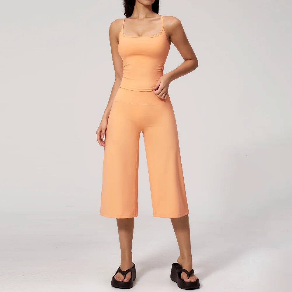 Summer Yoga Set 2 Pieces Women Tracksuit Workout Clothes Sports Outfits High Waist Shorts Fitness Sports Suit Female Gym Clothes