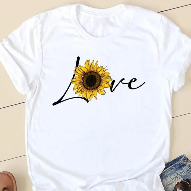 Casual Women's Fashion Women's Short Sleeve Summer Cartoon Fashion Clothing Harajuku  Tops  Graphic T Shirts Aesthetic Polyester