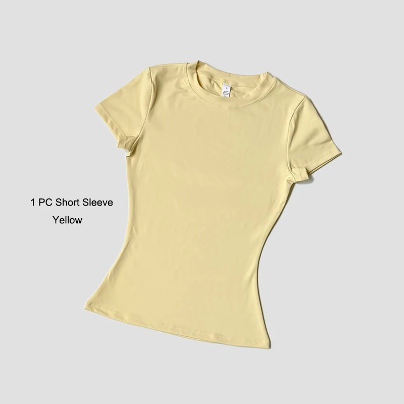 Yoga Suit Sports Set Women Quick-Drying Gym Set Tracksuit Running Workout Short Sleeve Leggings Sports Yoga Clothing