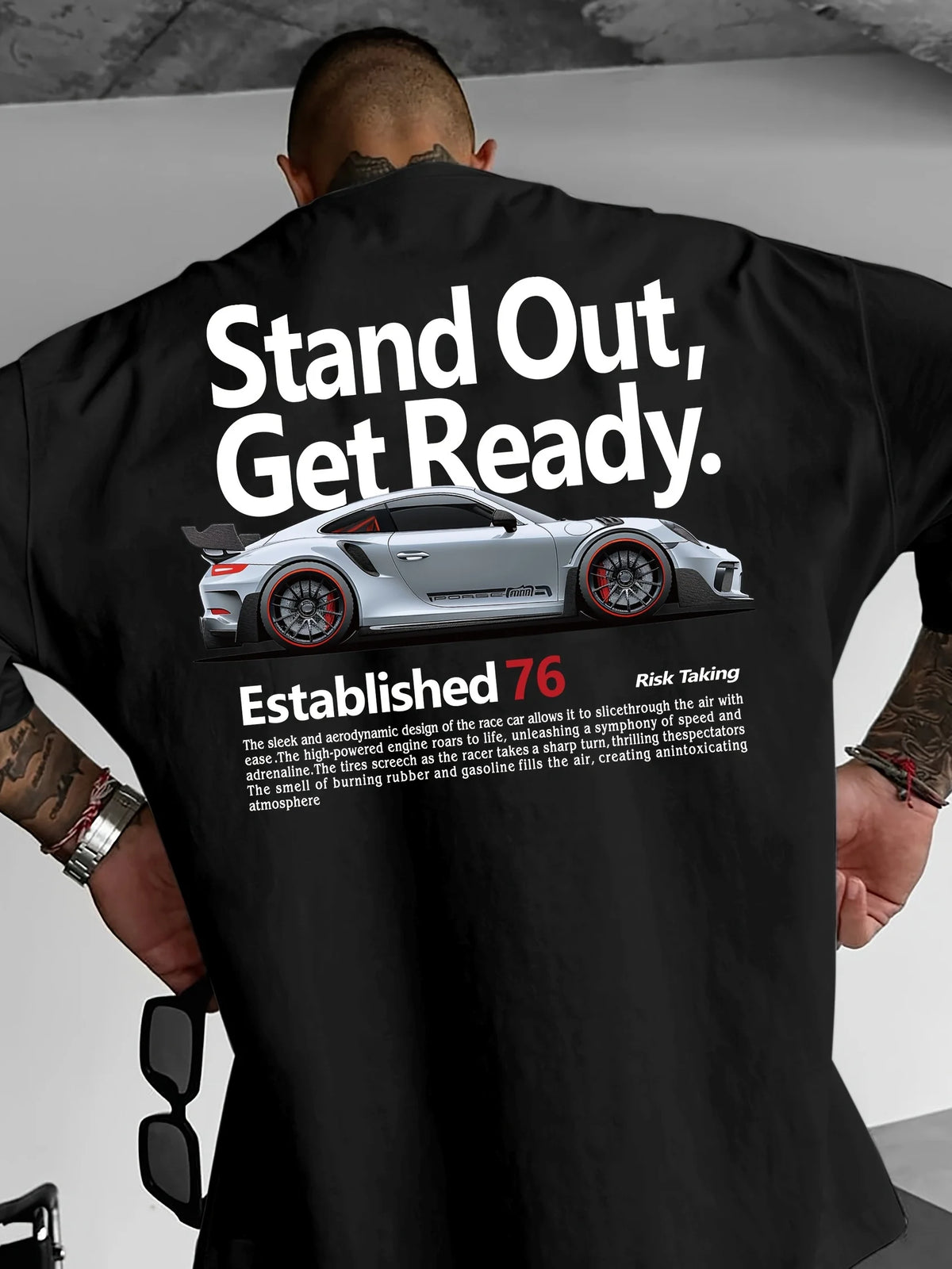 Personality Trendy Racing Print 100% Cotton Men Women T-shirt Summer Autumn Daily Outdoor Sports Party Loose Street Short Sleeve