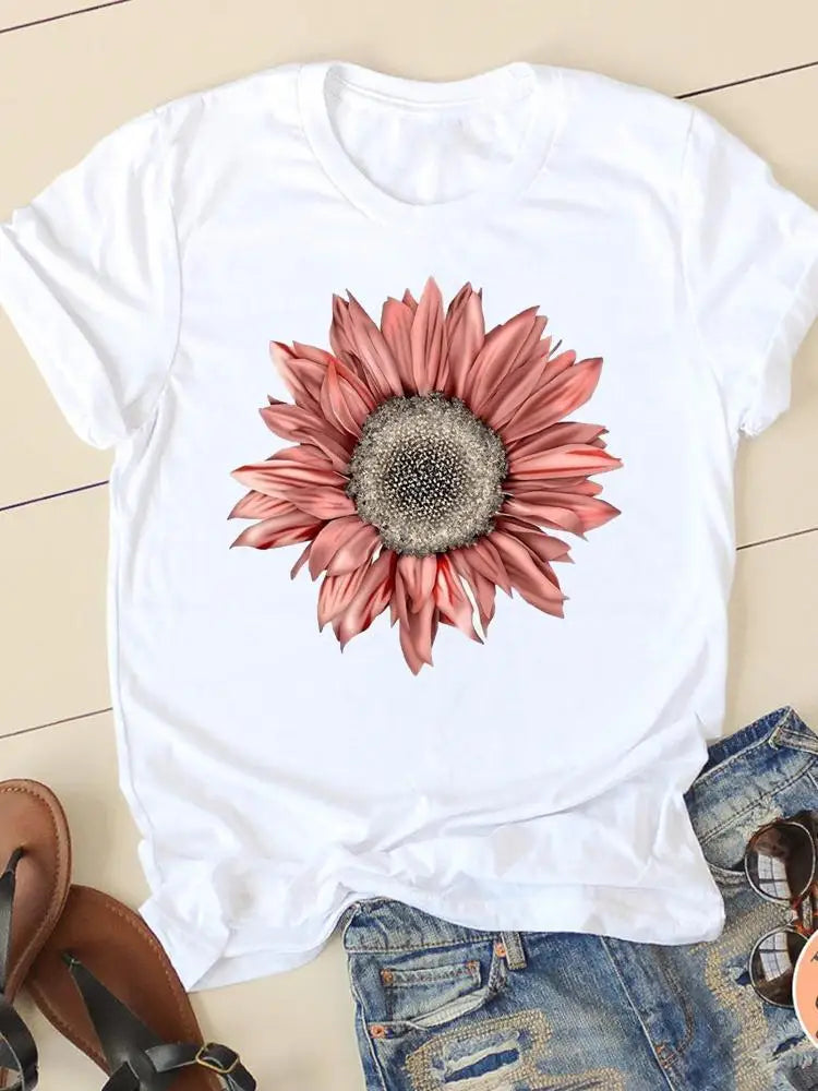 Casual Women's Fashion Women's Short Sleeve Summer Cartoon Fashion Clothing Harajuku  Tops  Graphic T Shirts Aesthetic Polyester