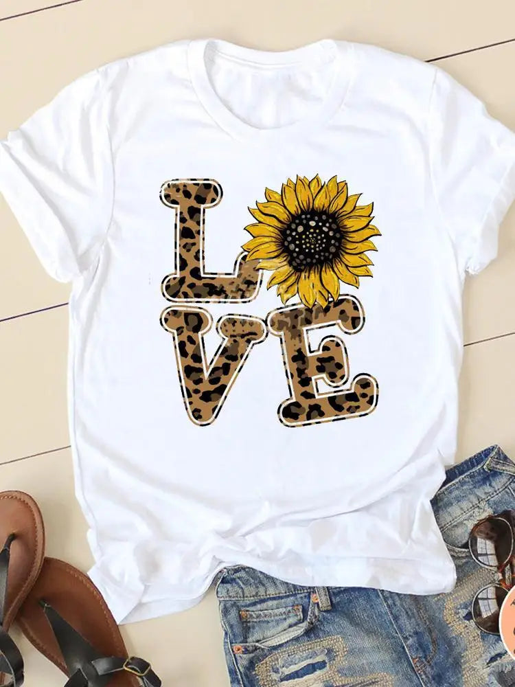 Casual Women's Fashion Women's Short Sleeve Summer Cartoon Fashion Clothing Harajuku  Tops  Graphic T Shirts Aesthetic Polyester