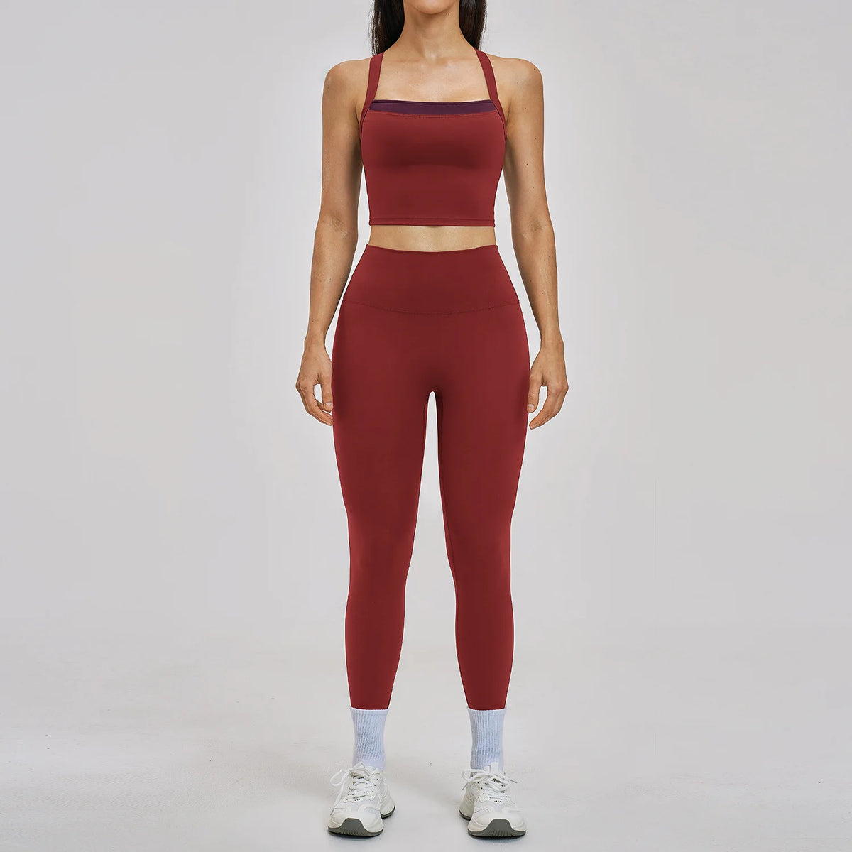 2PCS Yoga Set Women Tracksuit Athletic Wear Pilates Fitness Suit Gym Clothes Workout Push Up Clothes Sports Bra Leggings Outfits