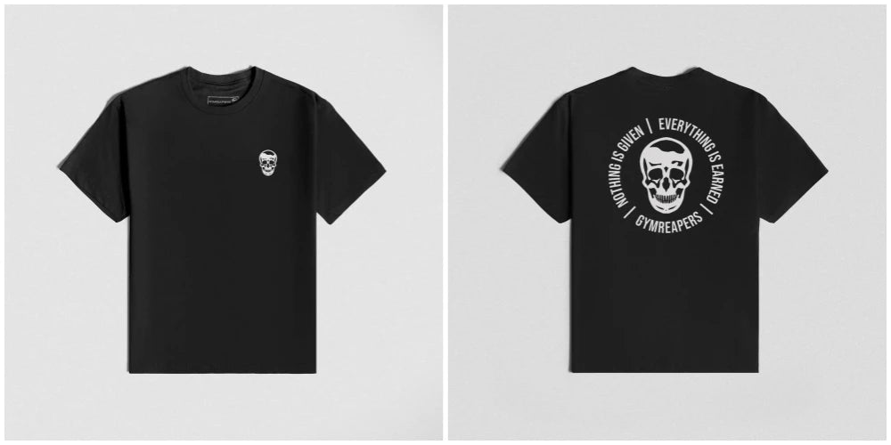 Muscle Fitness Men's T-shirt Summer Athleisure Workout Short Sleeve Skull Graphic Tees Cotton Gym Reapers Sports Shirts Tops
