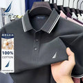 Nautica Embroidered Men's Casual Business Polo Shirt, Pure Cotton Summer Top, Short-Sleeved T-Shirt, Men's Brand Clothing