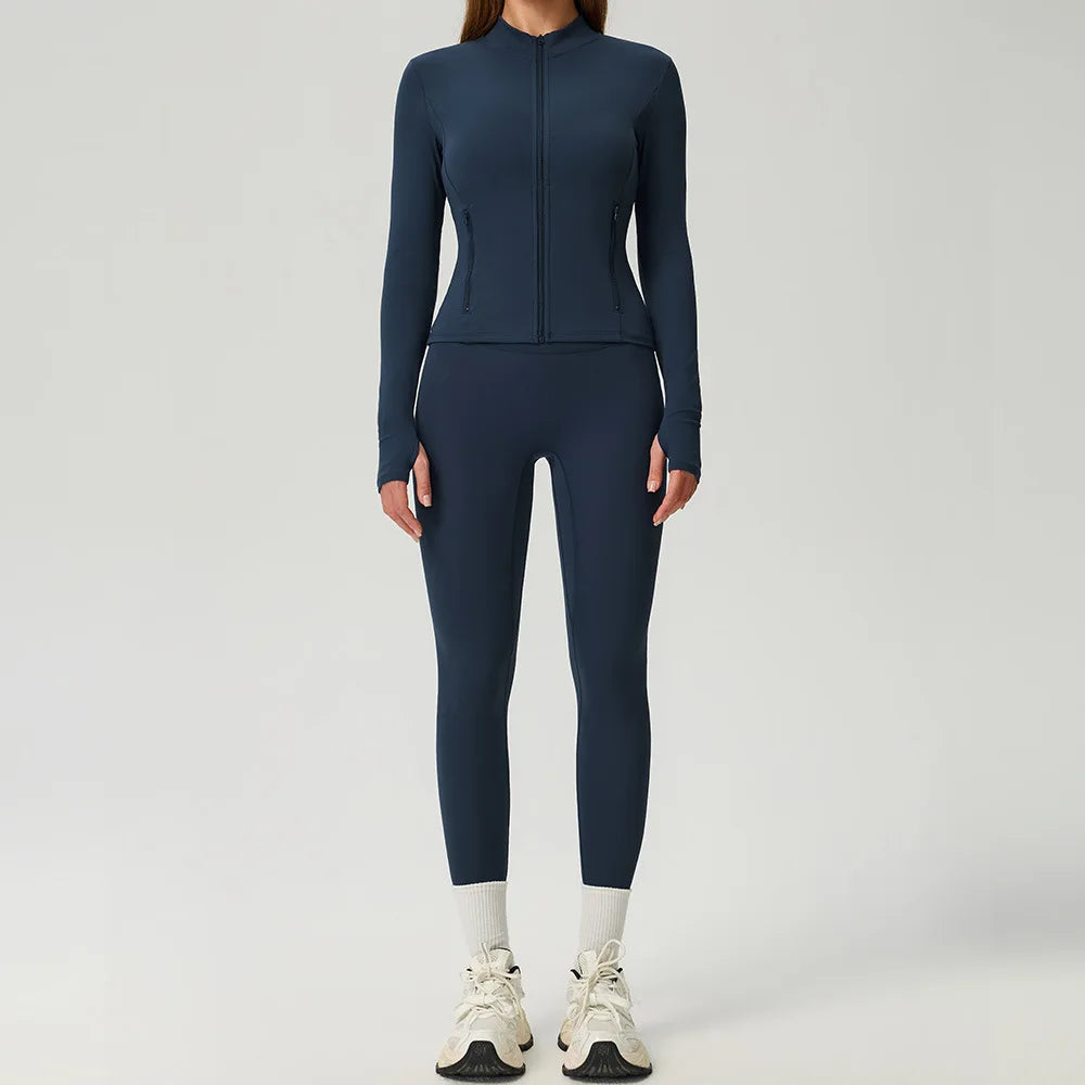 Yoga Set 2/3PCS Women Outfits Sportswear Workout Clothes Athletic Wear Gym Legging Fitness Bra Crop Top Long Sleeve Sports Suits