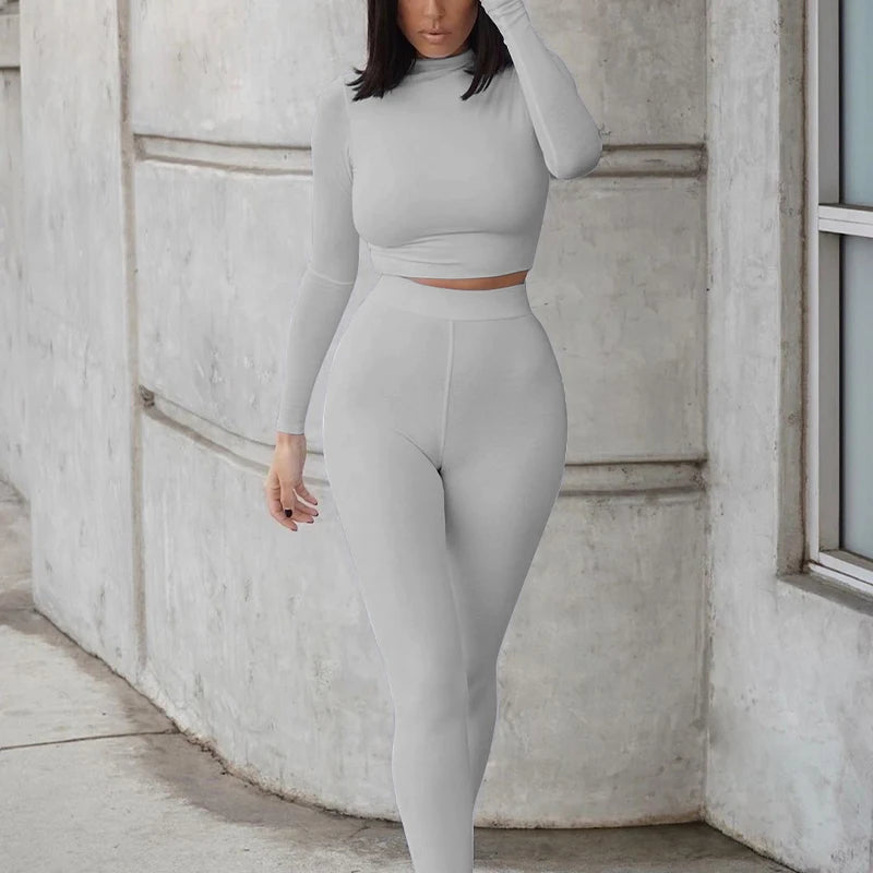 Winter Autumn Women's Yoga Set Gym Workout Fitness Set