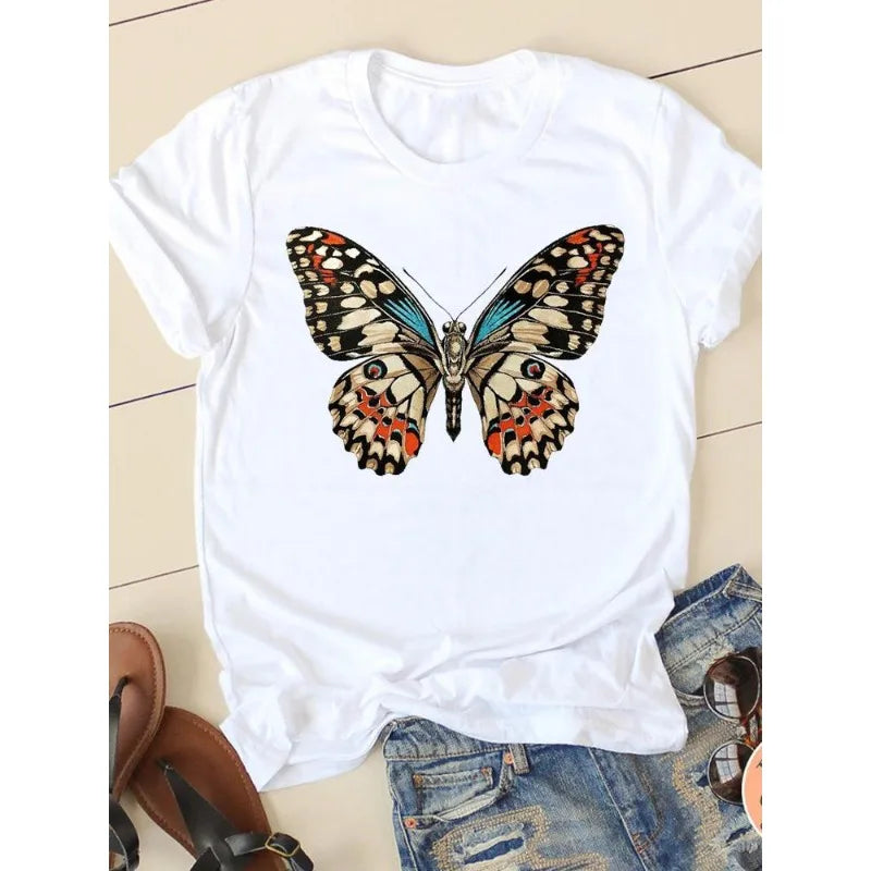 Casual Women's Fashion Women's Short Sleeve Summer Cartoon Fashion Clothing Harajuku  Tops  Graphic T Shirts Aesthetic Polyester