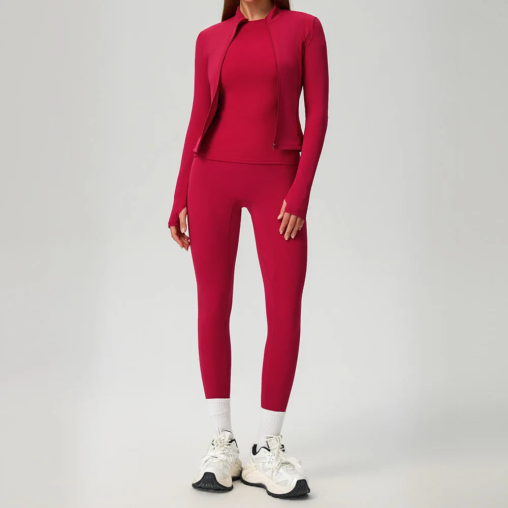 Yoga Set 2/3PCS Women Outfits Sportswear Workout Clothes Athletic Wear Gym Legging Fitness Bra Crop Top Long Sleeve Sports Suits