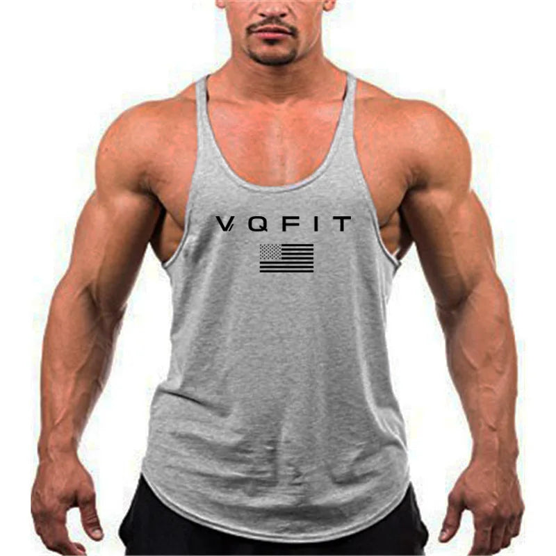 Mens Y Back Running Vests Cotton Gym Stringer Tank Tops Bodybuilding Sleeveless Singlets Muscle Fitness Clothing
