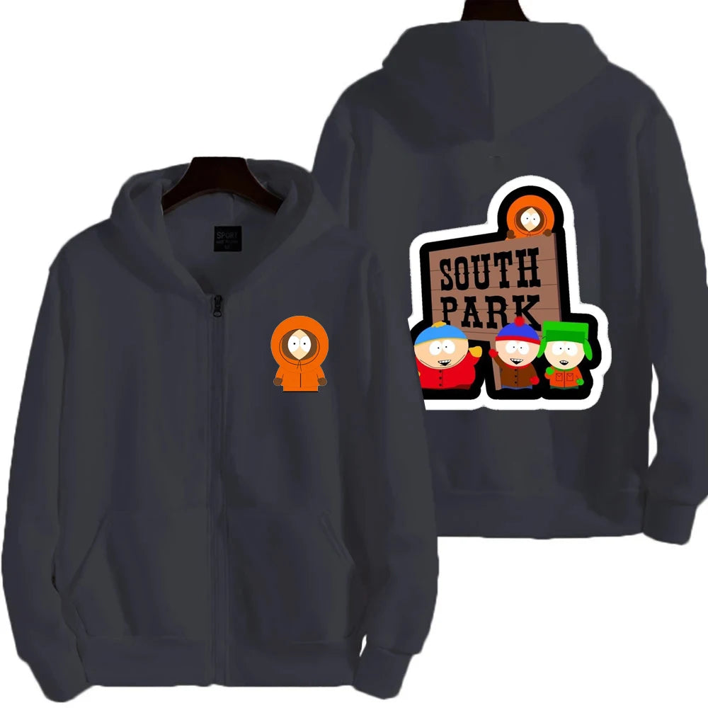 Cartoon Anime Zip-Up Hoodie | Men's & Women's Couple Sweatshirt