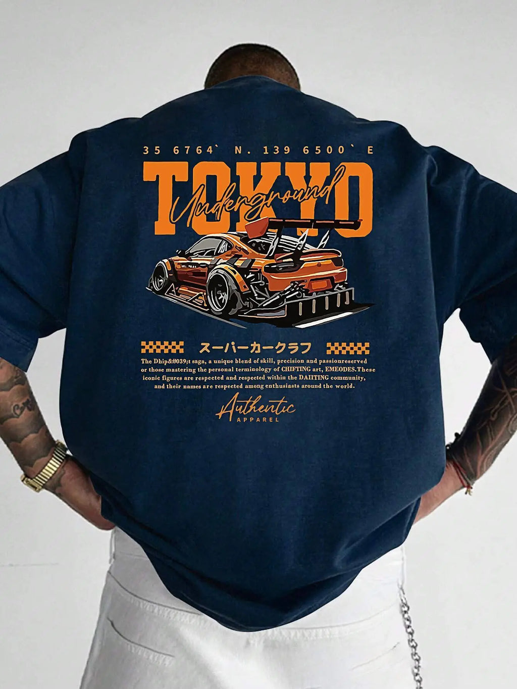 Trendy Japanese Drift Racing Cotton T-Shirt for Men Summer Autumn Outdoor Sports Casual Streetwear Short Sleeve