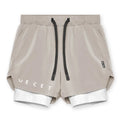 Mens Gyms Fitness 2 in 1 Quick Dry Shorts Summer Running Bodybuilding Jogging Casual Short Pants Workout Male Basketball Bottoms