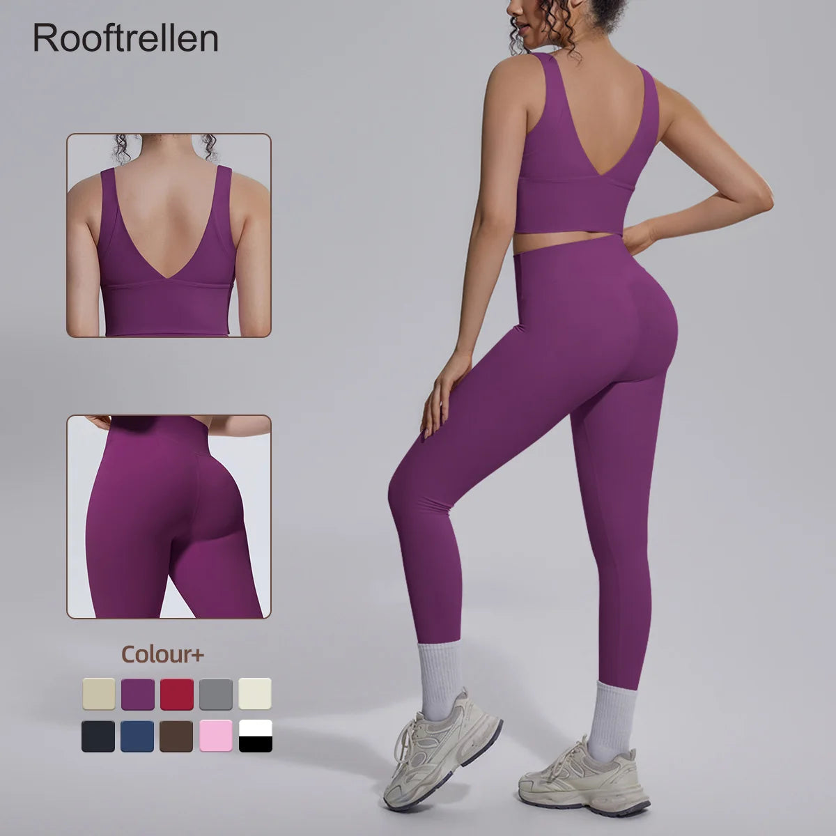 2PCS Yoga Set for Woman's Quick Drying Legging Outdoor Running Fitness Pants Summer Gym Backless Sports Bra with Chest Pad