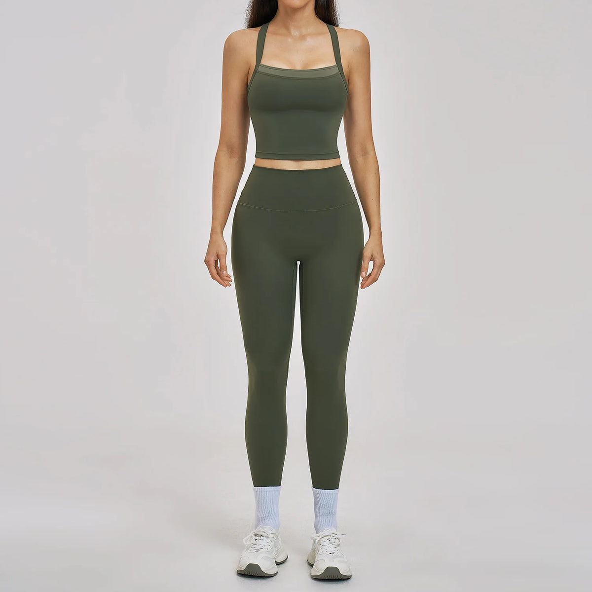 2PCS Yoga Set Women Tracksuit Athletic Wear Pilates Fitness Suit Gym Clothes Workout Push Up Clothes Sports Bra Leggings Outfits
