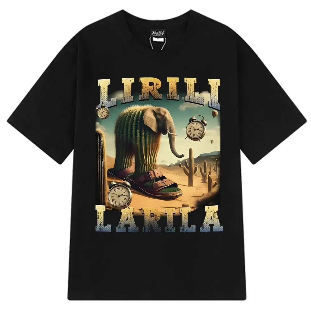 Italian Brainrot Tralalero Tralala Tung Sahur Bombardiro Crocodilo Fun Meme T-shirt Women's Fashion Loose T-shirt