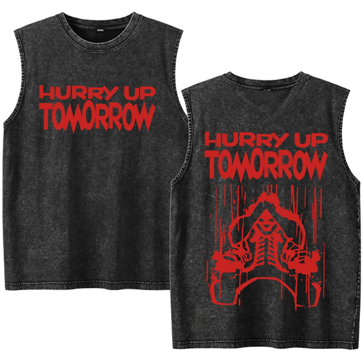 Rapper The Weeknd 2026 After Hours Til Dawn with Playboi Carti Tour Vintage Washed Tank Top Men Summer Oversized Fans Music Vest