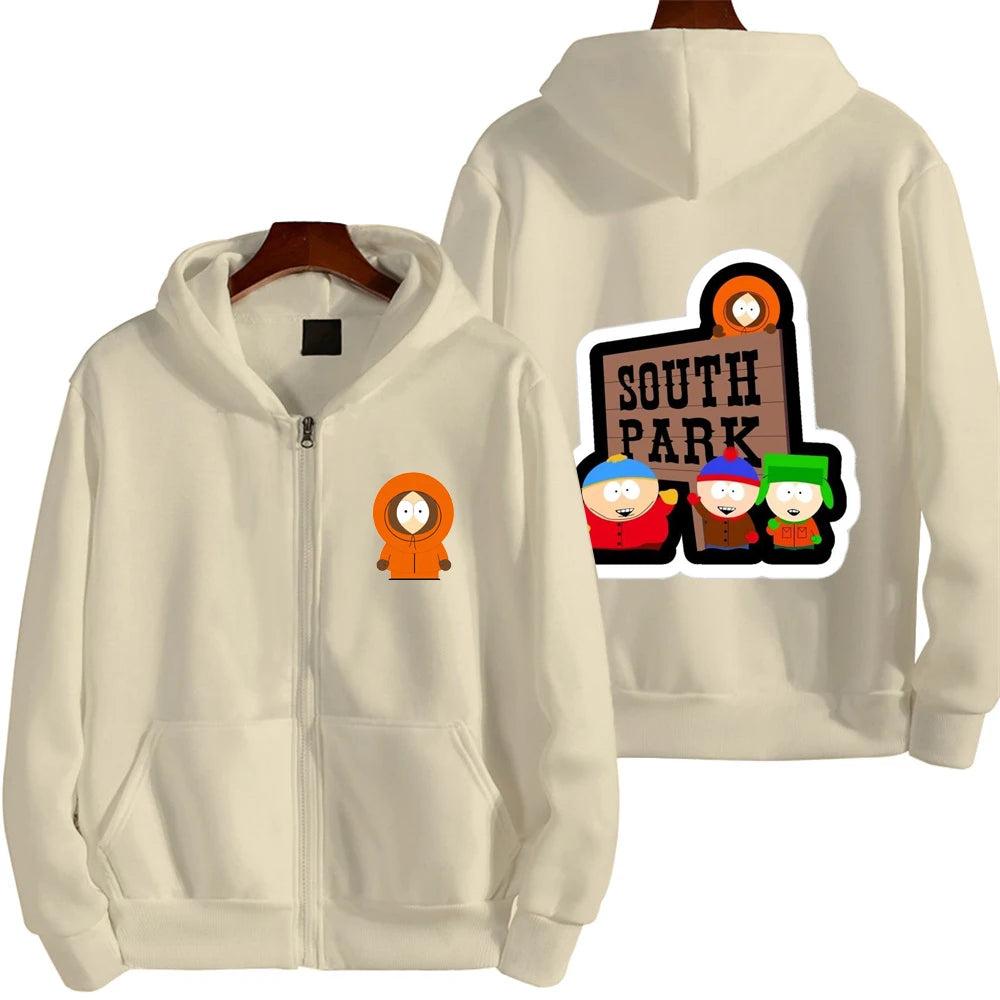 Cartoon Anime Zip-Up Hoodie | Men's & Women's Couple Sweatshirt