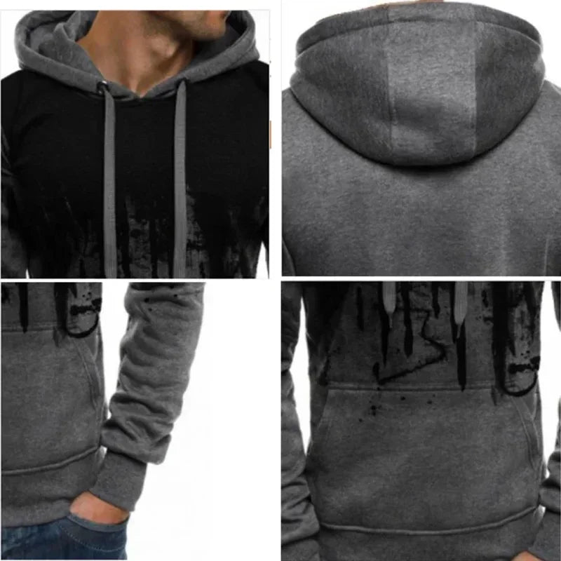 New men's autumn and winter sweatshirt and sweatpants sportswear set, new jogging windproof and warm men's 2-piece set