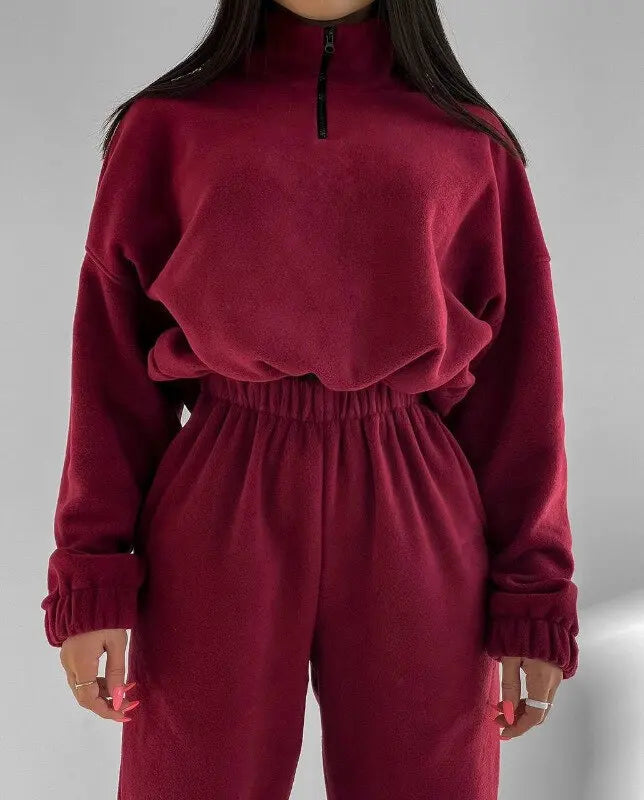 2Pcs/Set Women Sportswear Suit Casual Trousers Solid Color Hooded Sweatshirt And Pant Tracksuit Sport Suit Pullover Sweatshirt