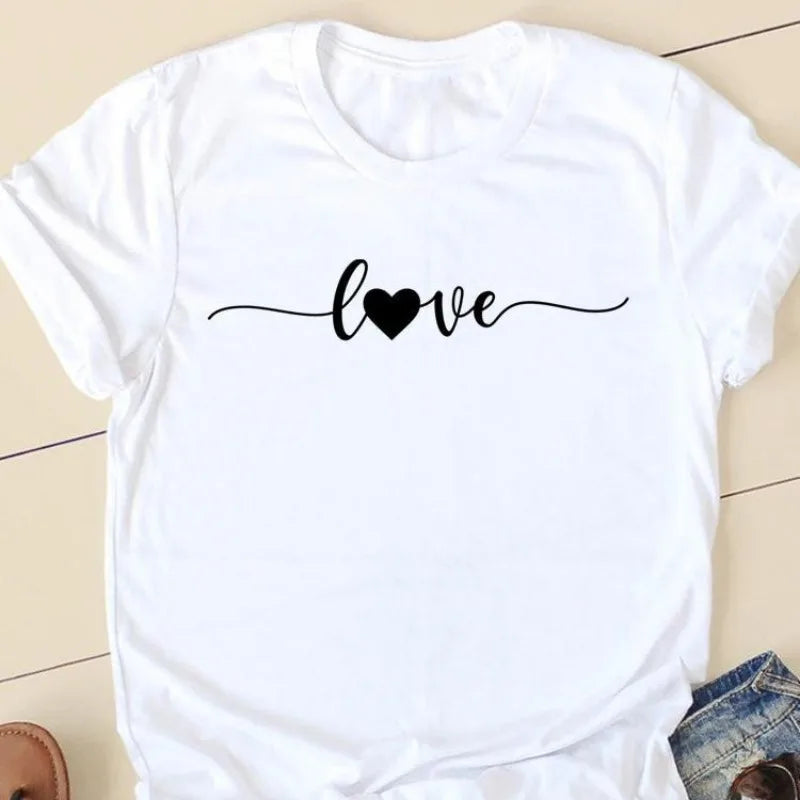 Casual Women's Fashion Women's Short Sleeve Summer Cartoon Fashion Clothing Harajuku  Tops  Graphic T Shirts Aesthetic Polyester