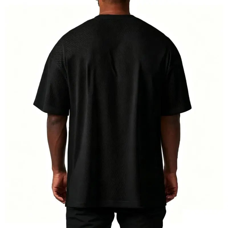 Oversized Loose Men's Casual Sport T-Shirt Gym Bodybuilding Fitness Short Sleeve Shirt Summer Mesh Quick Dry Breathable Clothing
