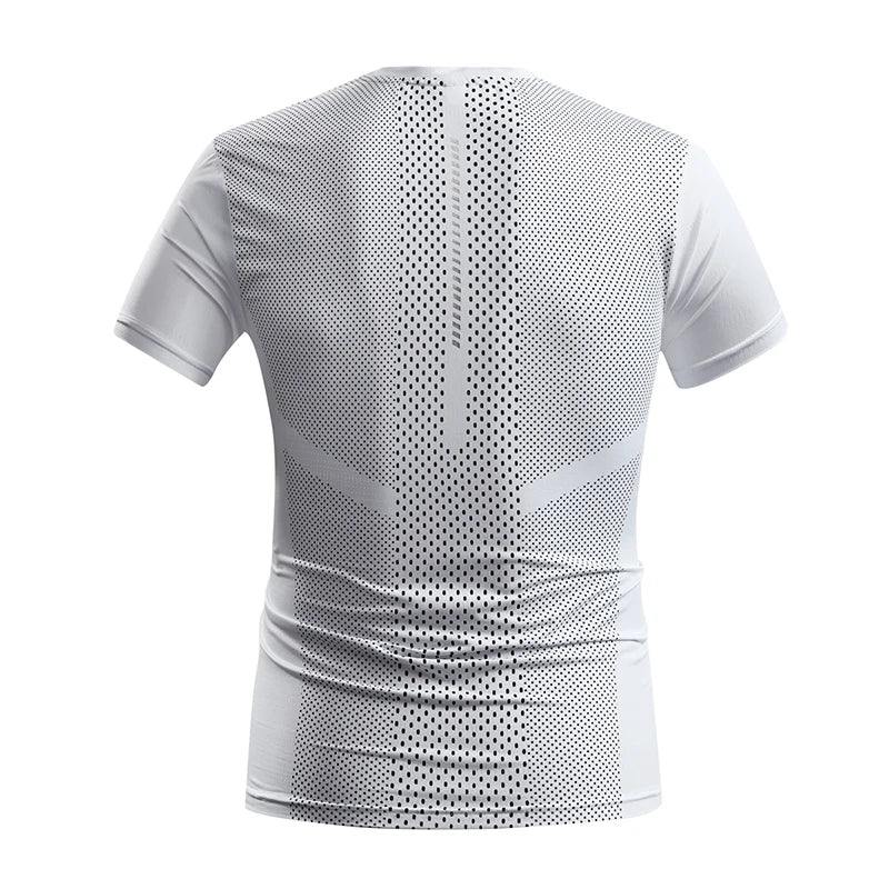 Men's Gym Muscle-Showing Fitness Short Sleeves Outdoor Running Training Thin Mesh Sports T-Shirt Men Summer Ice Silk T-Shirt