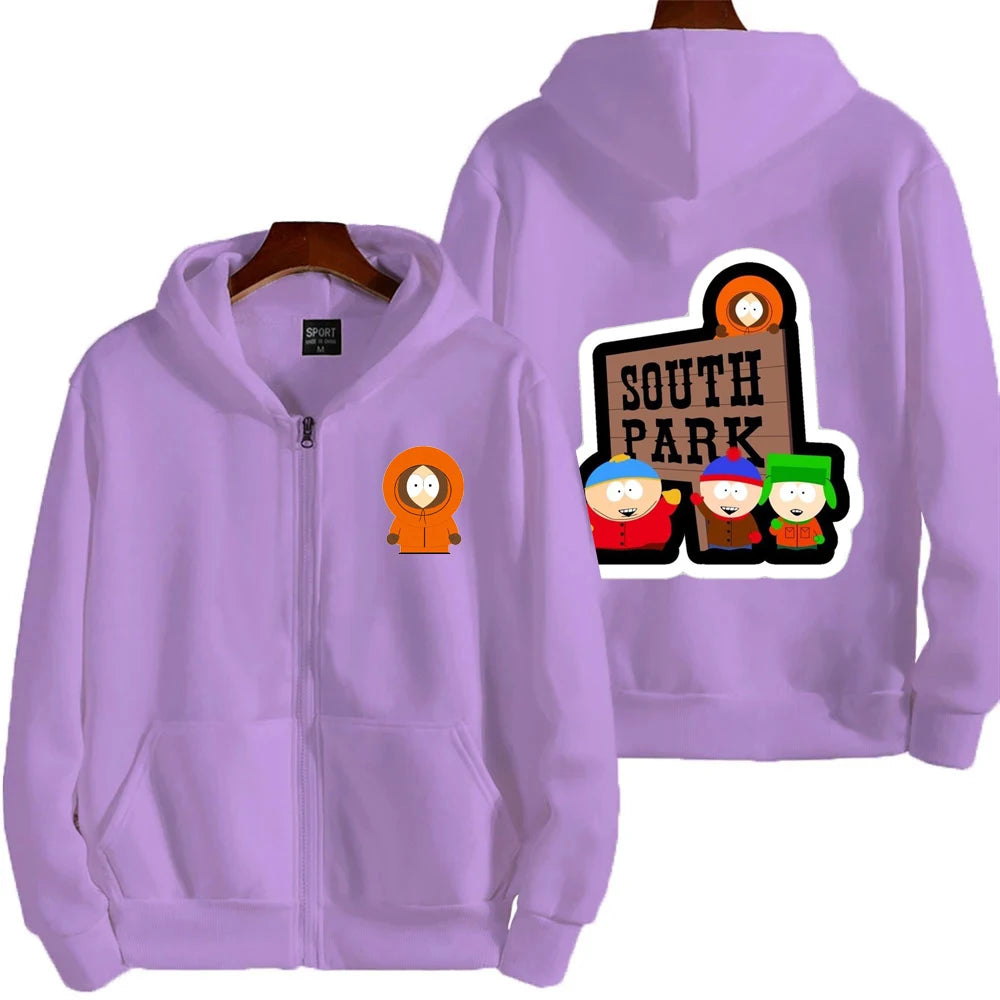 Cartoon Anime Zip-Up Hoodie | Men's & Women's Couple Sweatshirt