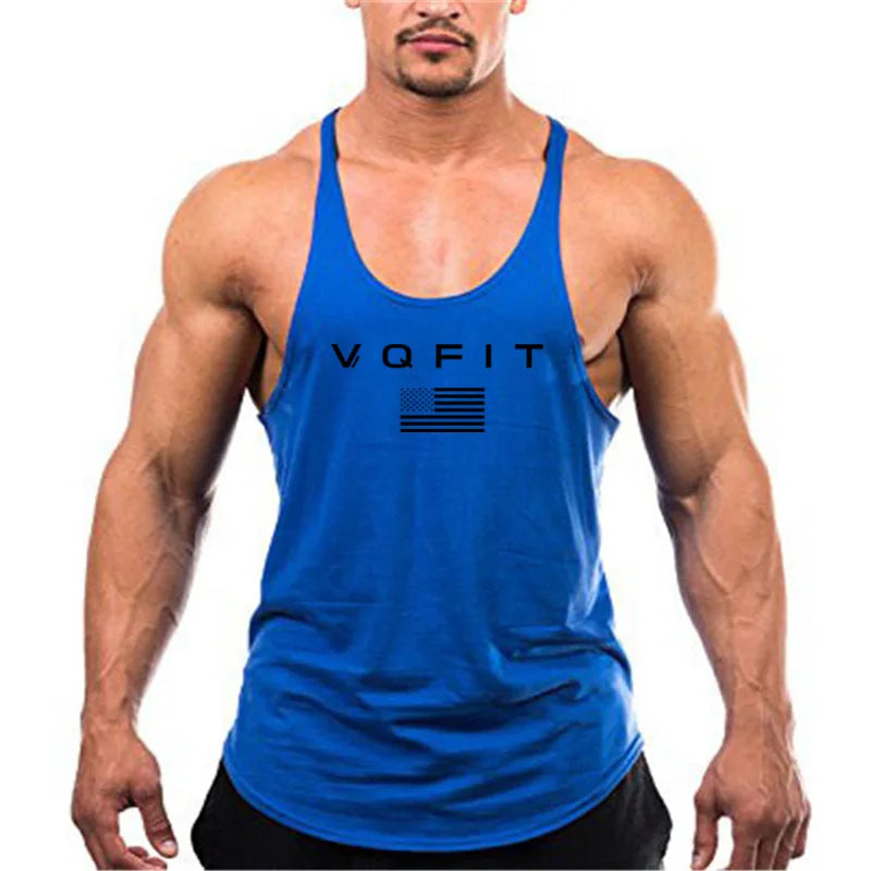 Mens Y Back Running Vests Cotton Gym Stringer Tank Tops Bodybuilding Sleeveless Singlets Muscle Fitness Clothing