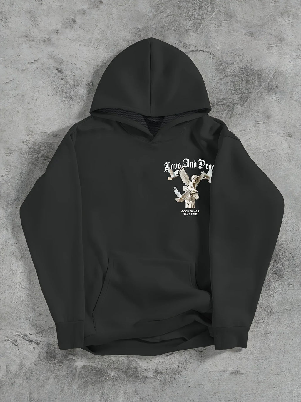 2025 New Trendy Long Sleeve Men's Angel Printed Casual Street Hoodie Autumn/Winter Clothing