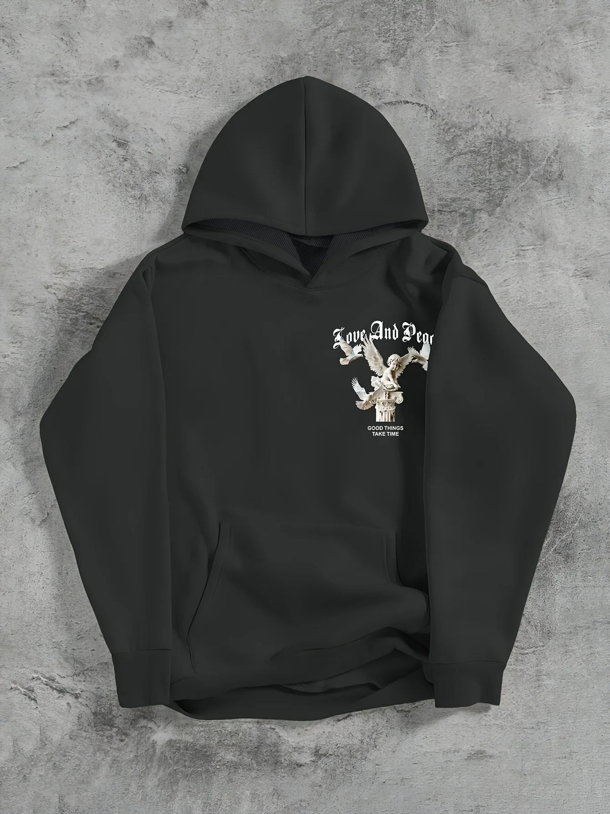 2025 New Trendy Long Sleeve Men's Angel Printed Casual Street Hoodie Autumn/Winter Clothing