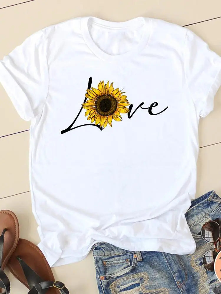 Casual Women's Fashion Women's Short Sleeve Summer Cartoon Fashion Clothing Harajuku  Tops  Graphic T Shirts Aesthetic Polyester