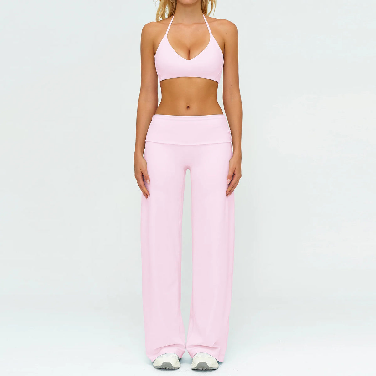 Women's Fitness Set Gym Tracksuit Breathable Sports Bra Flared Trousers Suit Workout Clothing Sportswear Female Athletic Wear