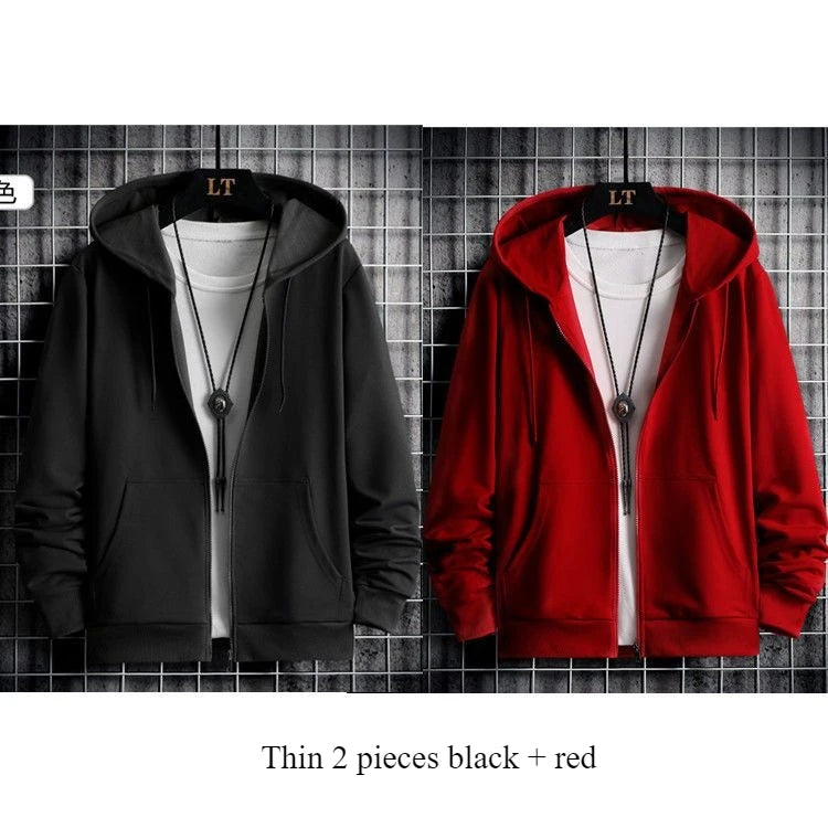 2025 Winter Windproof Hoodie - Men's Sherpa Lined Sweatshirt Thermal Zip Up Outerwear Streetwear S-5XL